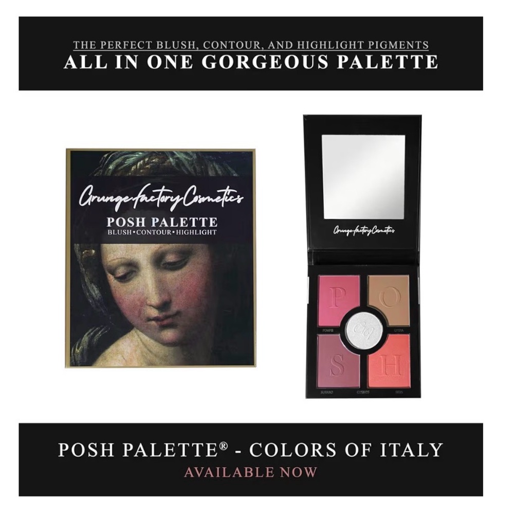 New! Posh Palette - Blush, Contour, Highlight Colors of Italy